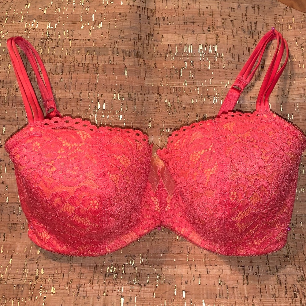 Orange 2-tone Balcony Bra